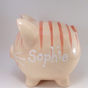 Orange Tabby Cat Personalized Piggy Bank, Kitten Piggy Bank, Cat Piggy Bank, Kitty Decor, Morris the Cat Lovers Gift, with hole or NO hole image 2