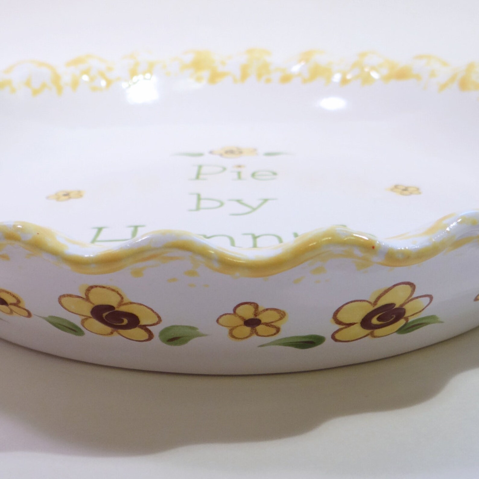 Sunflower Pie Dish Personalized Pie Plate Ceramic Sunflower Etsy