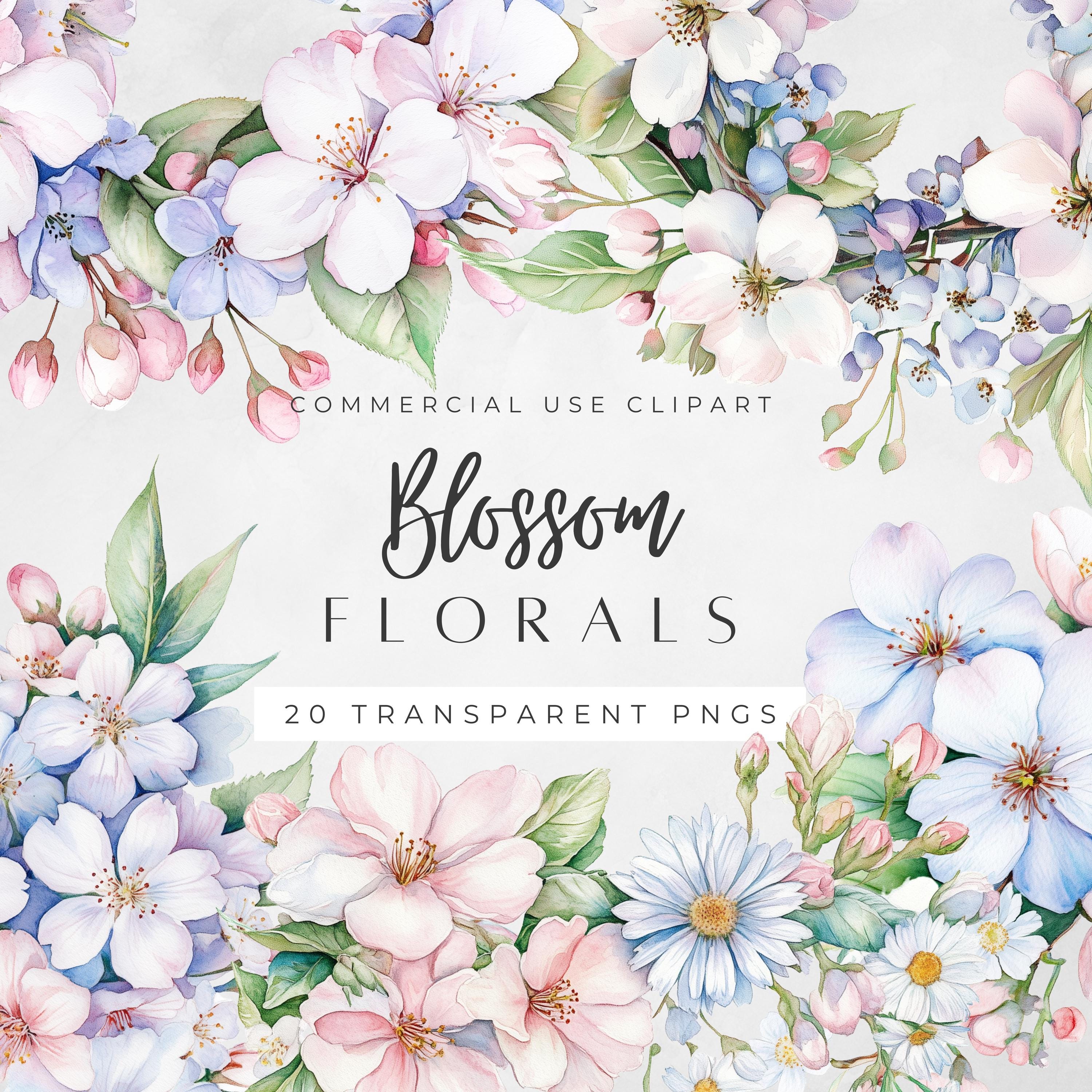 Spring Time Frames Spring Blossom Watercolor Clipart, Floral Frames and Wreaths ...