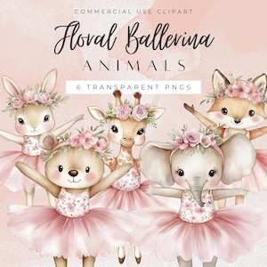 Aquarell Ballerina Bunny Clipart | Ballett Häschen im Tutu Kleid | Tanzendes Baby Kaninchen Png | Pastell Band | Kinderzimmer Tiere PNG