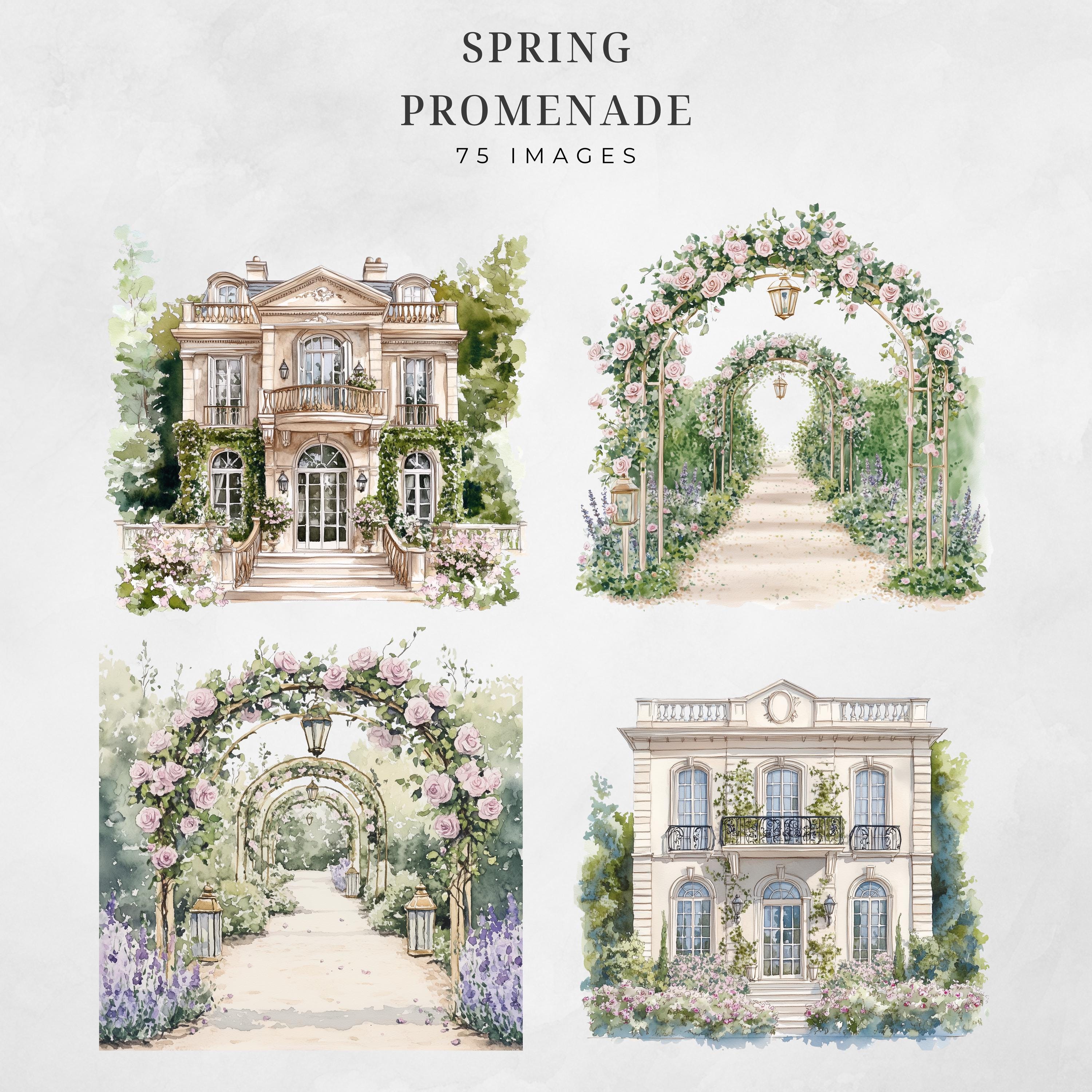 Watercolor Regency Clipart Bundle, Ballroom Aesthetic, Vintage Tea ...