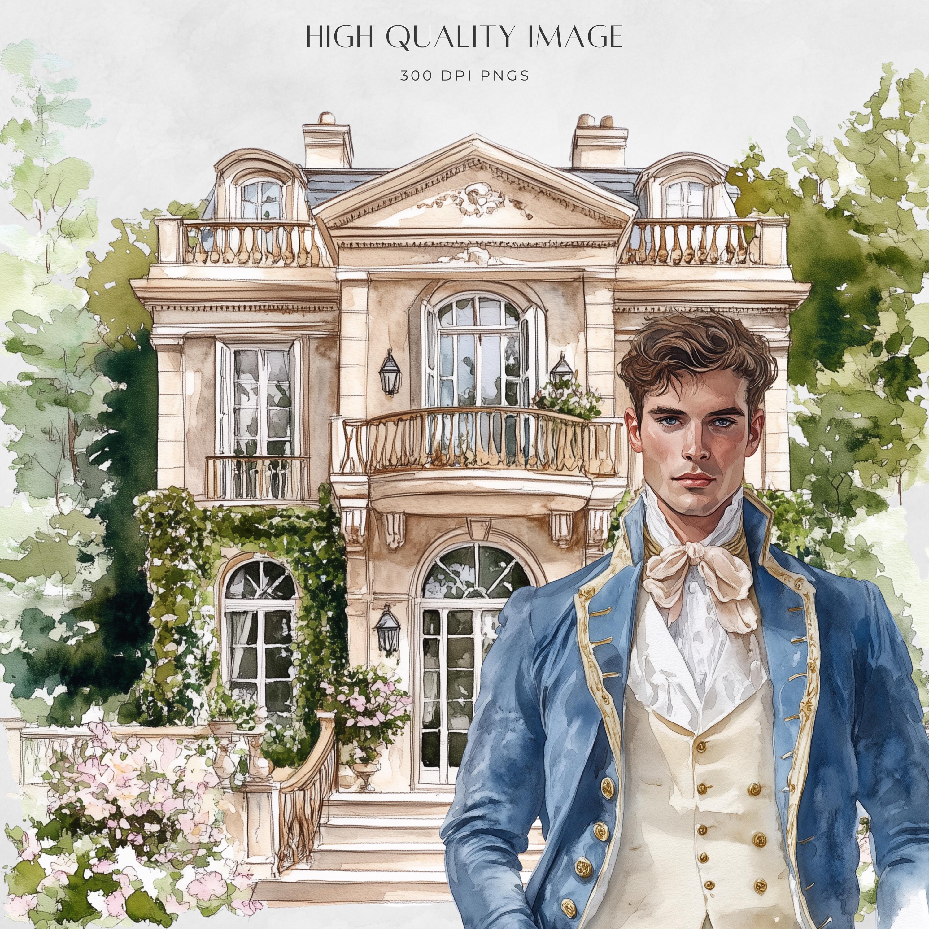 Watercolor Regency Clipart Bundle, Ballroom Aesthetic, Vintage Tea ...