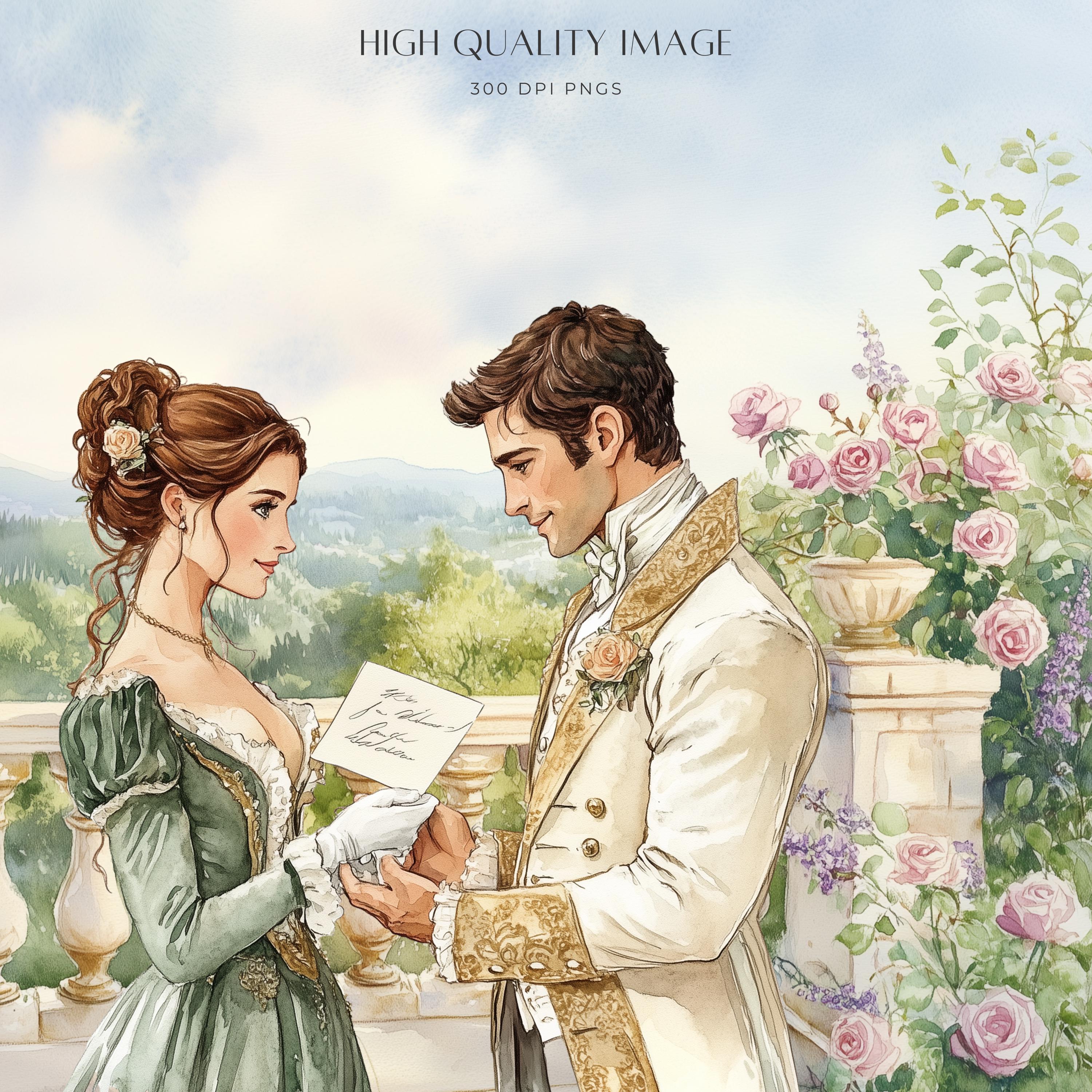 Watercolor Regency Clipart Bundle, Ballroom Aesthetic, Vintage Tea ...