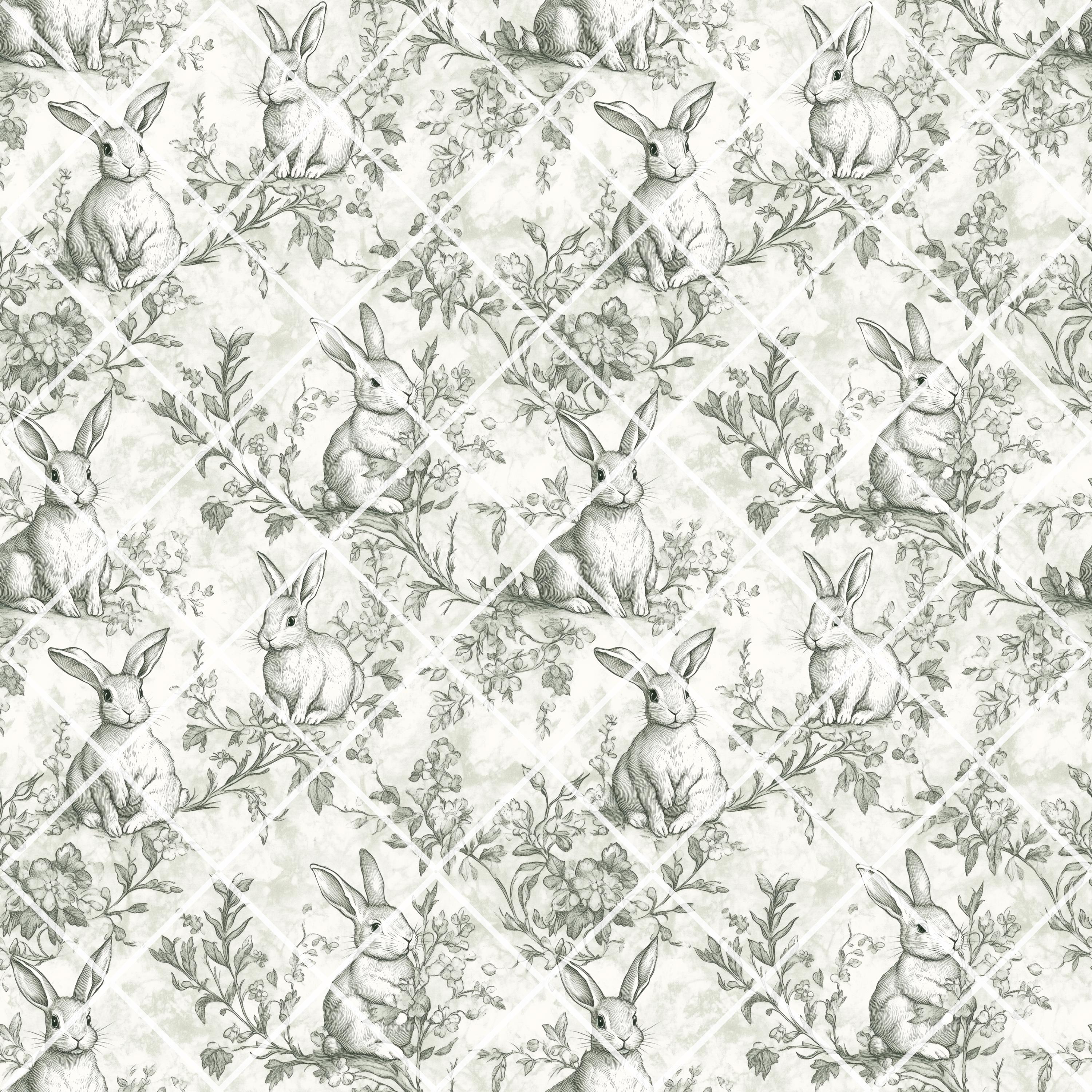 Vintage Pink Easter Pattern, Blue Toile Seamless Pattern PNG, Bunny ...