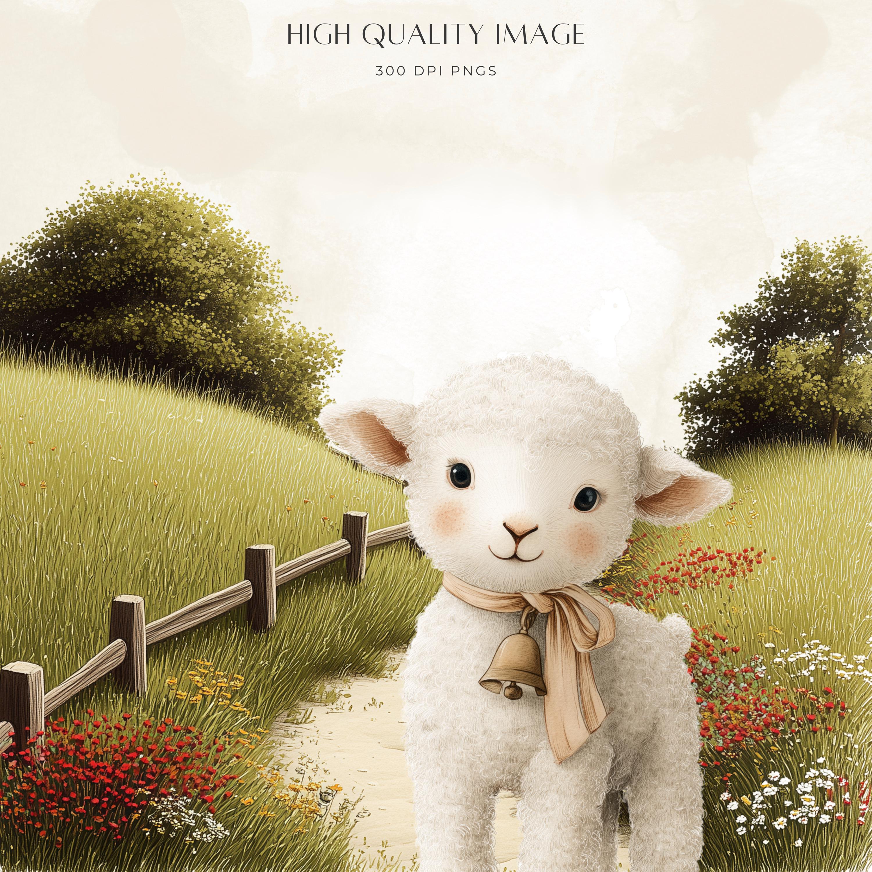 Watercolor Cute Farm Clipart | Adorable Baby Animals PNG | Cute Cow ...