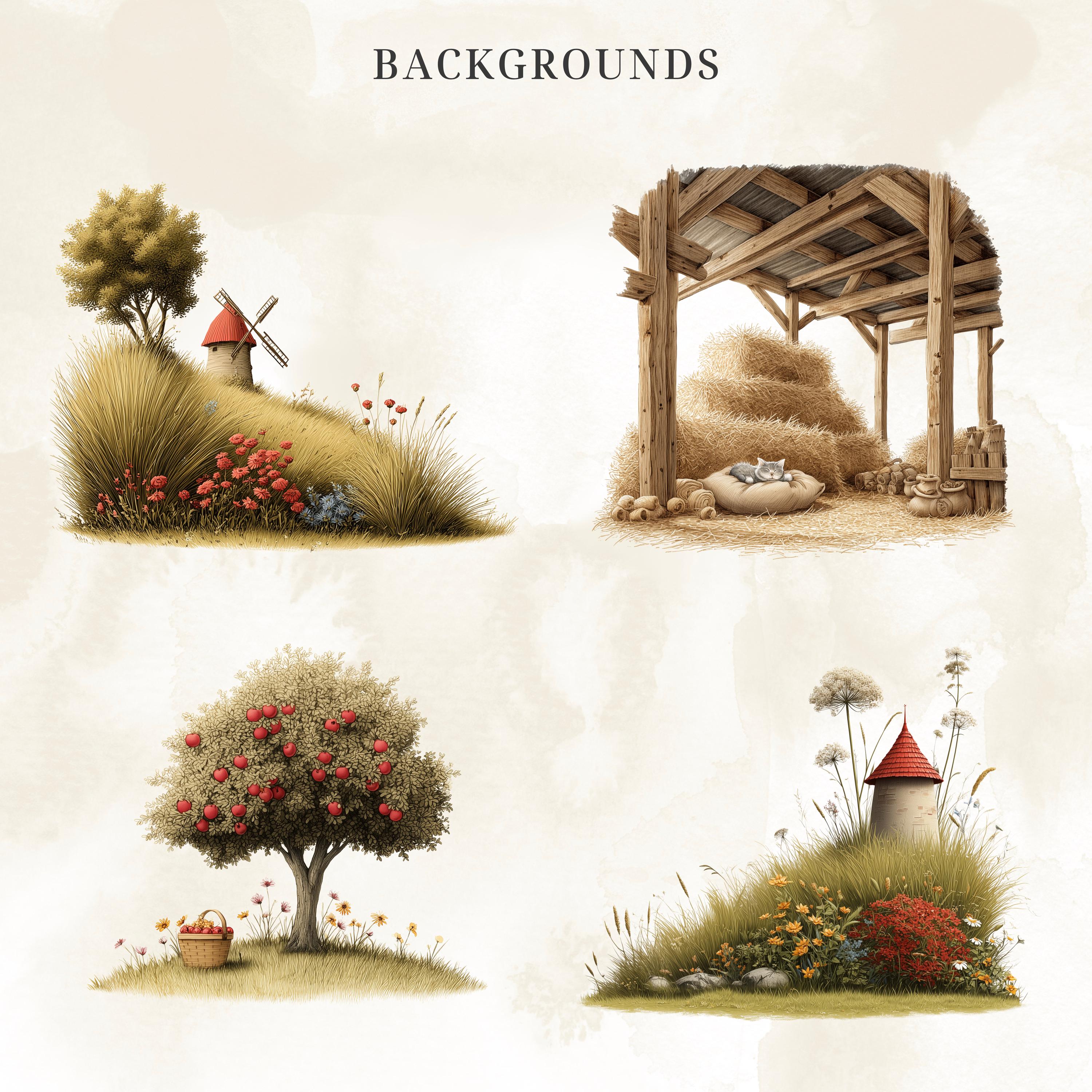 Watercolor Cute Farm Clipart | Adorable Baby Animals PNG | Cute Cow ...