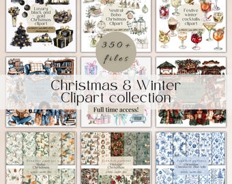 Adesivi digitali per tutto il negozio / Pacchetto completo per tutto il negozio / Adesivi digitali PNG di dicembre / Clipart digitali mensili / Acquerello per uso commerciale