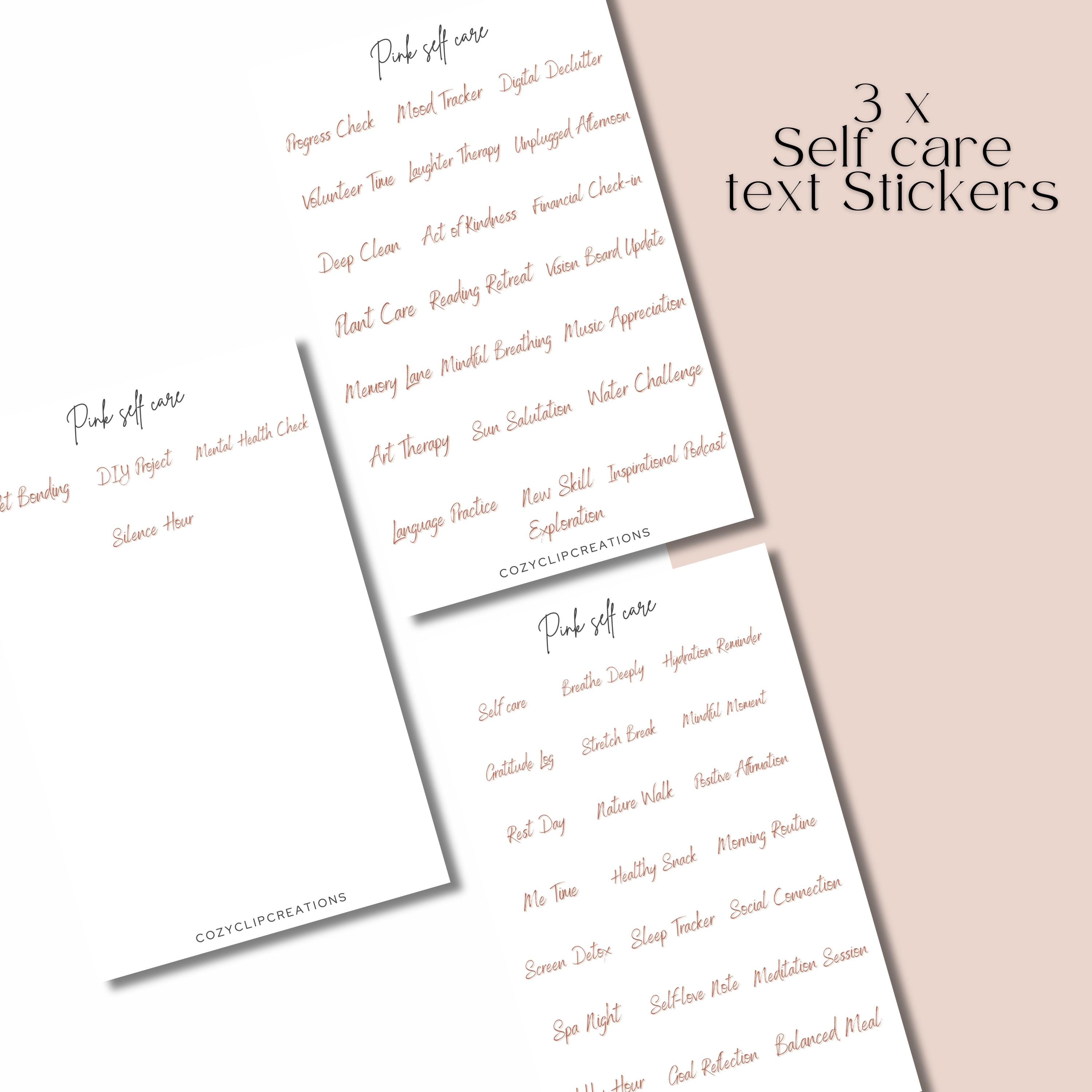 Pink and Cozy Self Care Clipart PNG Goodnotes Stickers |self Care ...
