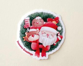 Sticker voeux de fin d'année - Noël, vacances - Sticker holographique ou brillant