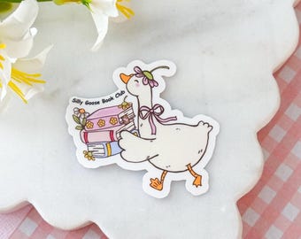 Silly Goose Book Club Sticker - Waterproof Glossy Vinyl