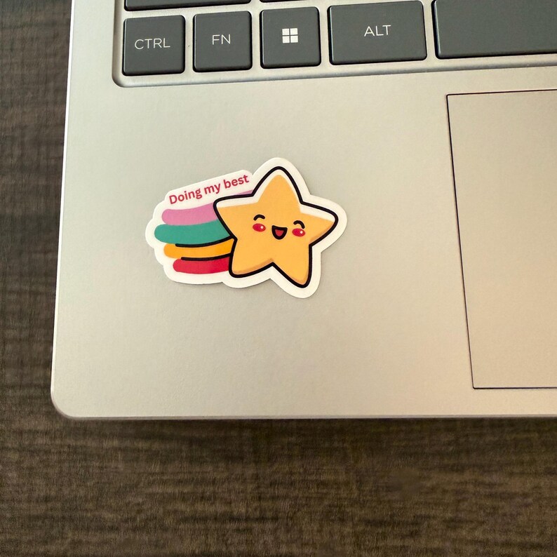 Doing My Best, Star Glossy Sticker – Positivity Reminder, Kindness - Etsy