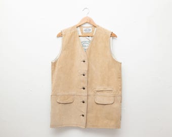 Beige suede vest