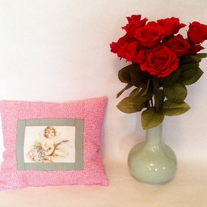 Vintage Cupid with Lute Pillow image 3