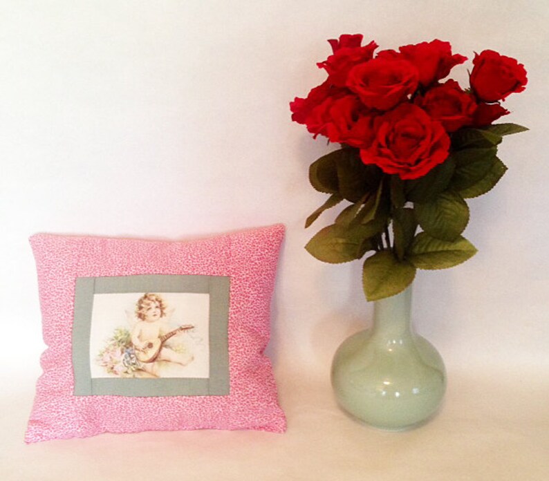 Vintage Cupid with Lute Pillow image 3