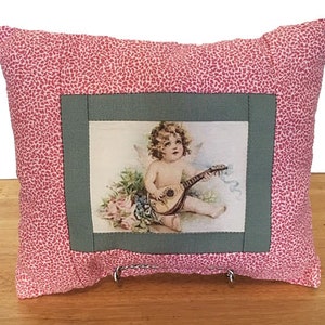 Vintage Cupid with Lute Pillow image 1