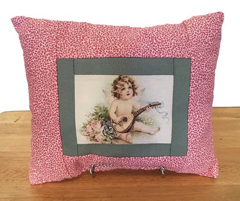 Vintage Cupid with Lute Pillow image 1