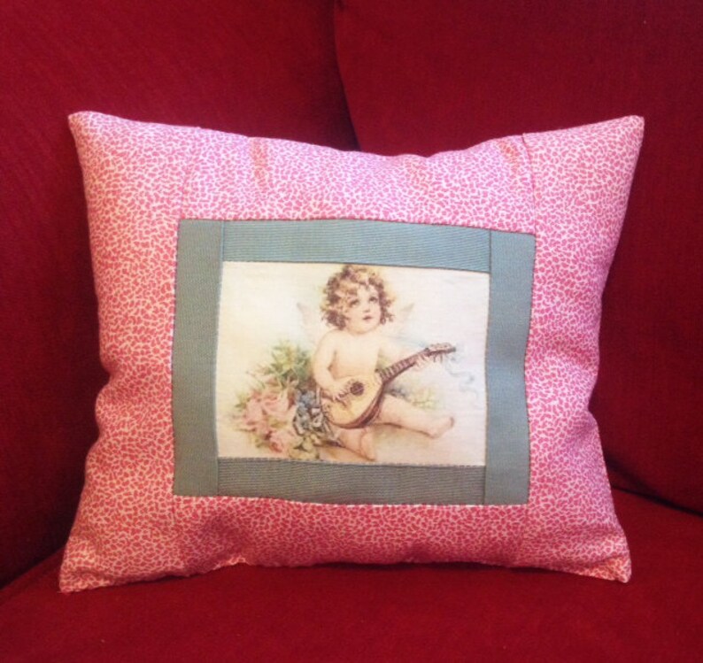 Vintage Cupid with Lute Pillow image 2