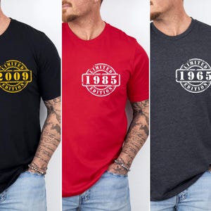 Vintage Style Birthday Tee: Limited Edition Year Shirt for Men