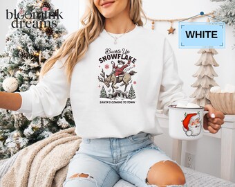 Cowboy Santa Christmas Shirt, Buckle Up Snowflake Tshirt, Rodeo Christmas Tee, Western Christmas Shirt, Holiday Season Tee, Country Xmas Tee