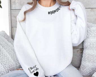 Personalized Mama Sweatshirt: Custom Kids Names Mom Crewneck