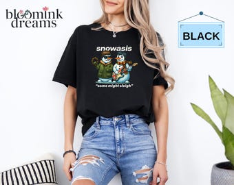 Snowasis Some Might Sleigh Christmas Jumper, Funny xmas Music Band Spoof Hoodie, Music Lovers Christmas T shirt, Snowman Singers Band Top