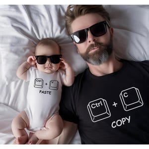 Copy Paste Dad and Baby Shirt or Sweatshirt, Funny Matching Father&#39;s Day Shirt, New Dad Gift Set