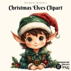 Duendes navideños clipart, elfos clipart, paquete de elfos navideños clipart, elfos clipart, elfos clipart, 17 elfos lindos png
