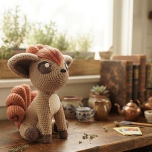 Patrón de amigurumi de Vulpix en PDF - Peluche de Pokémon - Descarga instantánea en PDF en inglés