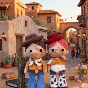 Jessie & Woody Crochet pattern, Amigurumi Toy-  Crocheting - PDF Digital pattern in Eng