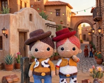Jessie & Woody Crochet pattern, Amigurumi Toy-  Crocheting - PDF Digital pattern in Eng
