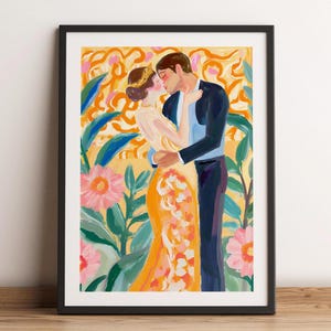 Gustav Klimt The Kiss Oil Painting Wall Art, Der Kuss Famous Vintage Print, Printable Digital Download, Romantic Love Watercolor Poster