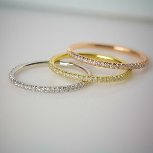 Eternity Rings With Diamonds 14k Yellow Rose and White Gold. - Etsy