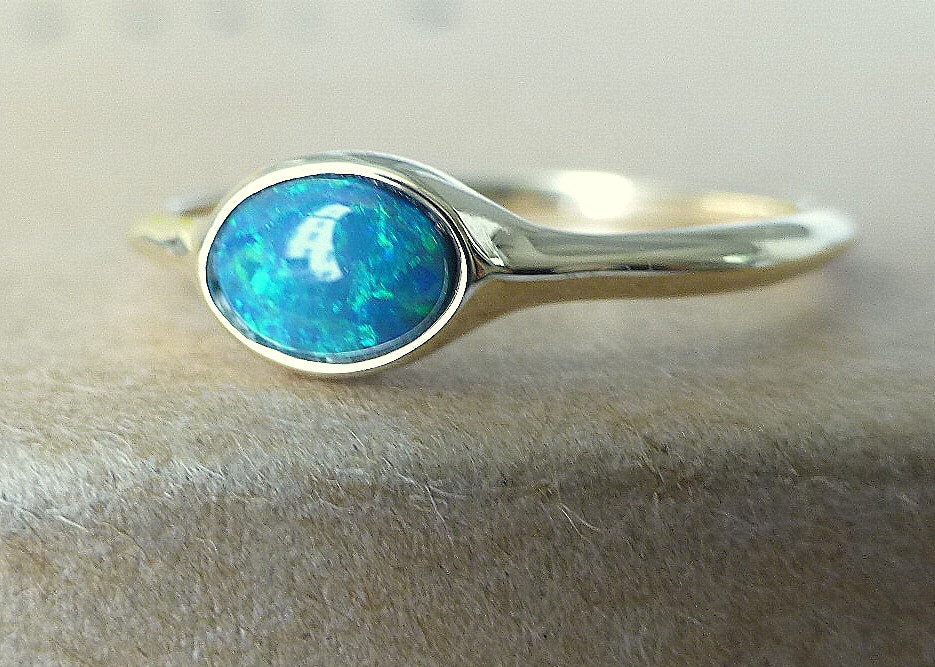 14k Yellow Gold Ring With Natural Genuine Black Opal Black Etsy 14k Yellow Gold Ring With Natural Genuine Black Opal Black Etsy