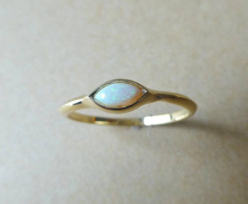 Opal Ring. Marquis Shaped Opal Ring. 14k Yellow Gold Opal - Etsy