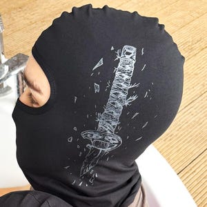 Katana Balaclava, Samurai Ninja Mask, Streetwear, Tactical Cosplay, Urban Rave, Snowboarding Full Face Mask, Biker Gear, Husband Gift
