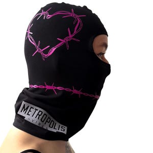 Thorned Heart Balaclava: Hand-Printed Cotton Face Mask