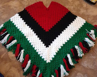 palestine poncho adult