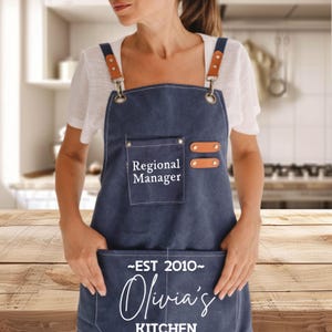 Personalized Canvas Apron, Name Apron, Custom Name Apron, Personalize Apron, Chef Apron, Mom Apron, Baking Apron, Baking Gift, Chef Gift