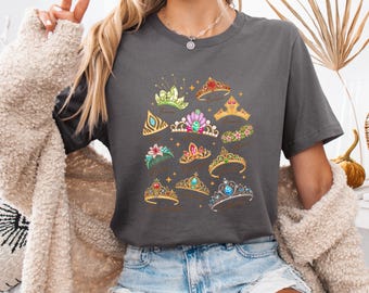 Disney Princess Crown Shirt Disneyworld Shirt Cinderella Belle Rapunzel Ariel Snow White Disney Girl Trip Shirt, Walt Disneyworld Shirt