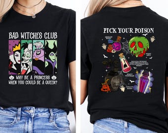 Bad Witches Club Tee, Evil Queen Shirt, Halloween Vacation Shirt