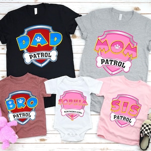 Personalized Patrol Birthday Shirt, Custom Family Patrol Tshirt, Patrol Birthday Boy/Girl Shirt, Family Matching Birthday Shirts, Patrol Tee