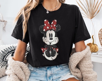 Disney Classic Minnie Mouse Shirt Retro Minnie T-Shirt for Disneyland Trip, Disneyland Holiday Family Matching Shirt, Disney Minnie Gift Tee