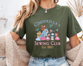 Disney Shirt Cinderella est 1950 Cinderella and co Sewing Club 1950 Vintage Disney Princess Sewing Shirt Disneyworld tee Disney Mice Clipart