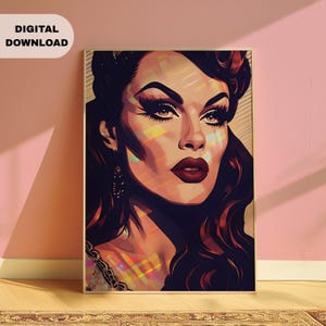 Drag queen poster, Wlw poster, Queer art, Feminist art, Subtle pride, Transgender art, Bi pride, LGBTQ art, Bedroom wall art over the bed