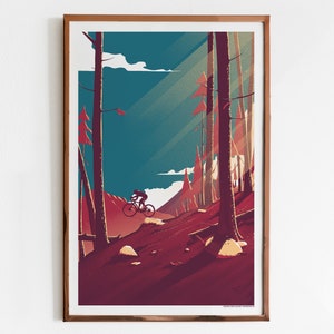 The Mountains Part 3 Screen Print / Bike and Mountains Art Print / Limited Edition Poster Standart