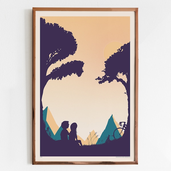 Your Hand In Mine Poster - Fiets zeefdruk Poster - Summer, Love &Nature