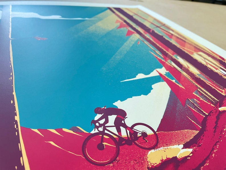 The Mountains Part 3 Screen Print / Bike and Mountains Art Print / Limited Edition Poster image 6