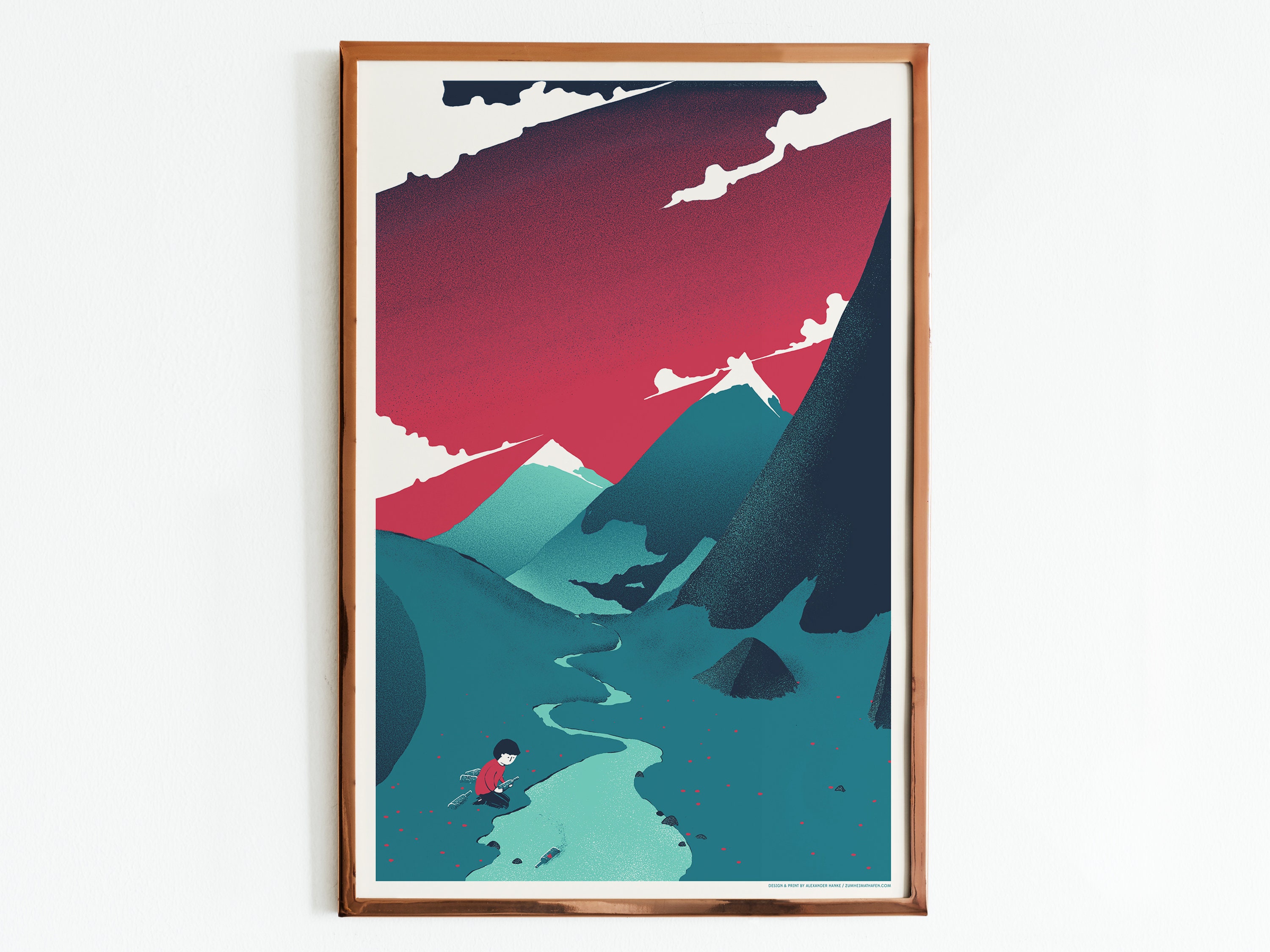 Can You Hear Me pt.2 Screen Print / Bike and Mountains Art Print / Limited Edition Poster