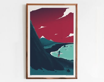 Can You Hear Me pt.3 Screen Print / Bike and Mountains Art Print / Limited Edition Poster