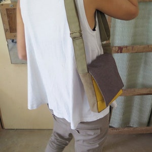 Small Crossbody Purse, Men's Bag, Colorful Canvas Crossbody Bag, Men's Shoulder Bag, Small Vegan Messenger Bags, Gift For Boyfriend image 6